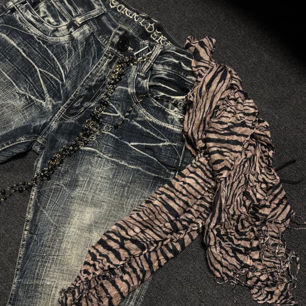 Vintage punk Leopard muffler 