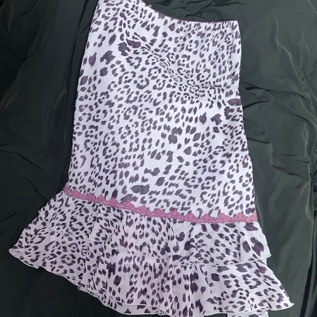 Laissé passé leopard long skirt purple