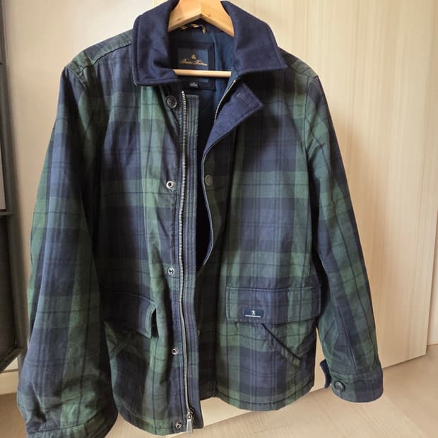 브룩스 브라더스 블랙와치 왁스 패디드 재킷 남성 s 