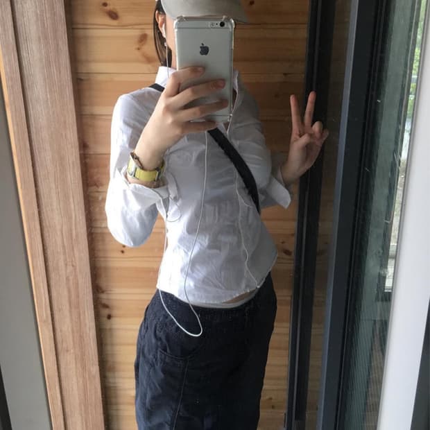 사은품 [직수입] 빈티지 코튼 셔츠 아이보리