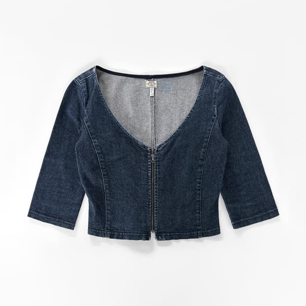 90~00s 빈티지 아르마니 진스 데님 집업 탑