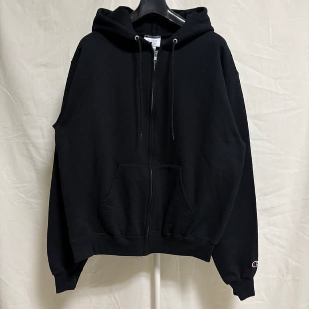 챔피온 로고 후드집업 / 블랙, M