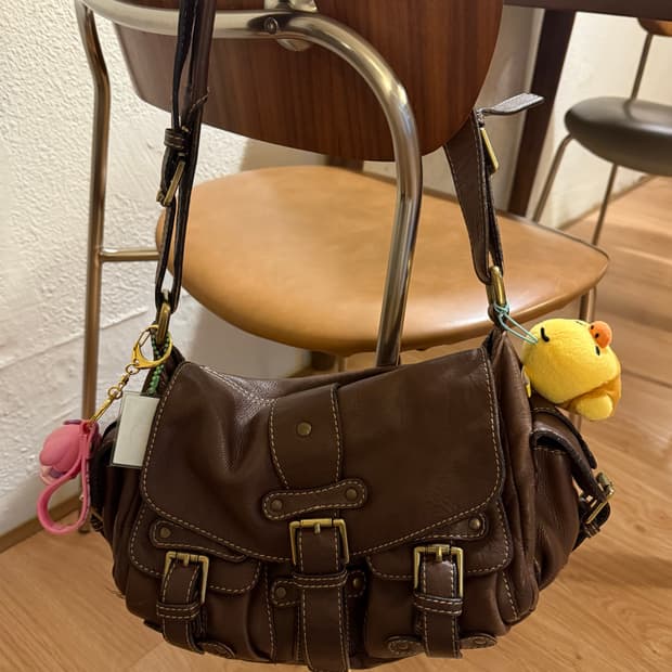 빈티지 브라운 숄더백
