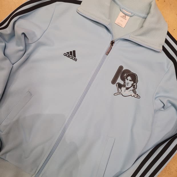 아디다스 아르헨티나 리오넬 메시 2007 트랙탑 져지 바르셀로나 유니폼