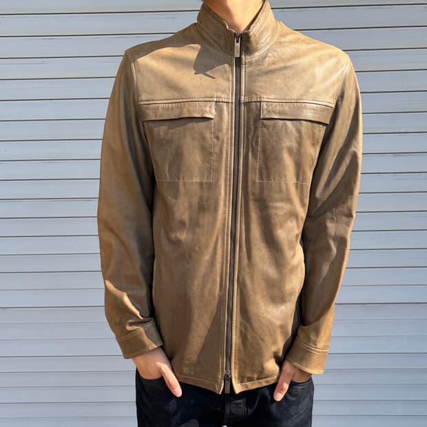 Armani collezioni leather jacket