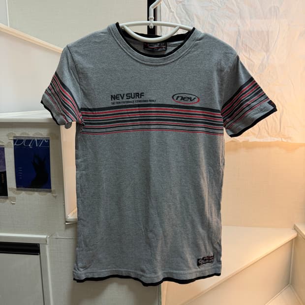 빈티지 레이어드 스트라이프 반팔