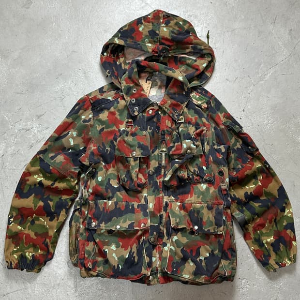 90's 스위스 밀리터리 카모 필드 자켓 M65 파카