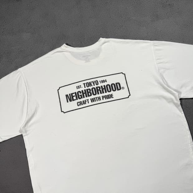 NEIGHBORHOOD 네이버후드 빅로고 화이트 반팔