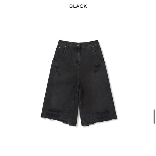 LCDC Back-Pleated denim shorts (M)