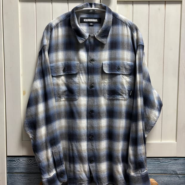 네이버 후드 레이온 셔츠 라지 사이즈