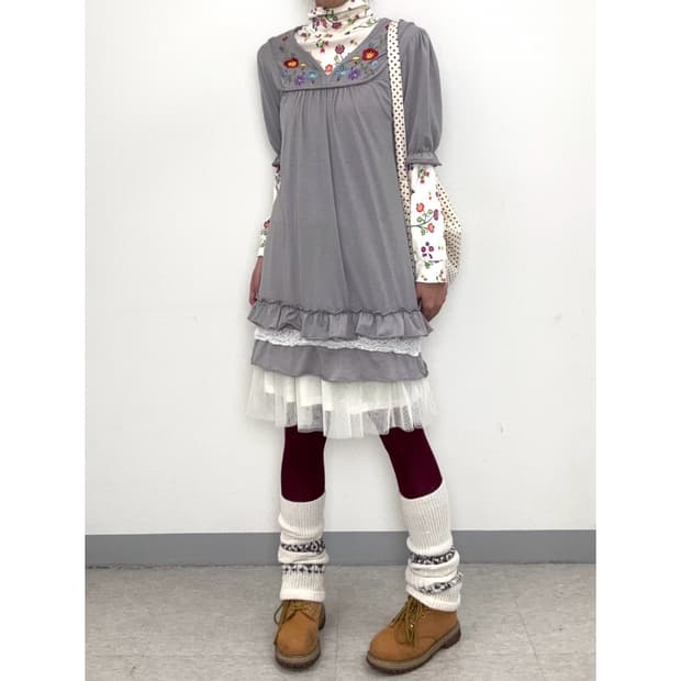 빈티지 롱슬리브 원피스 코디 세트