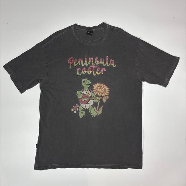 빈티지 그래픽 차콜 반팔티