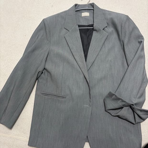 그레이 오버핏 블레이져