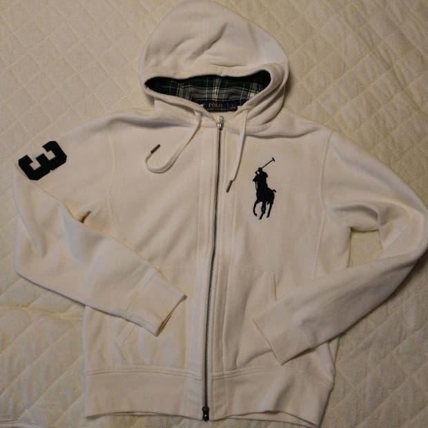 폴로 빅포니 후드집업 화이트 S