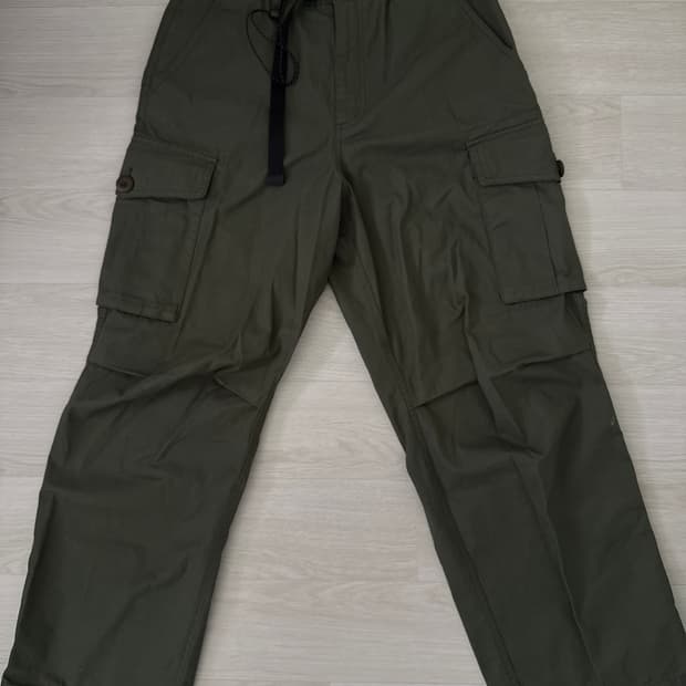 무신사 스탠다드 와이드 벨티드 카고 팬츠 카키