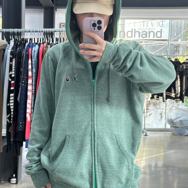 베이프 자수 사루 풀 후드집업