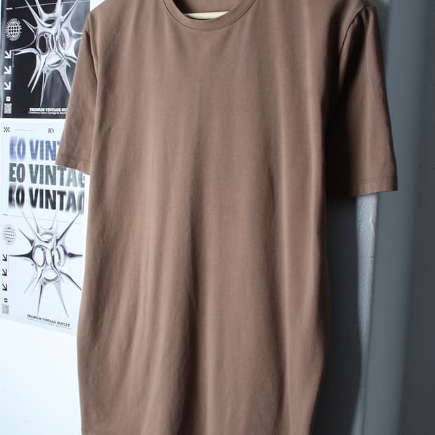(L-XL) 자라 반팔 티셔츠 브라운 무지 기본-H31696