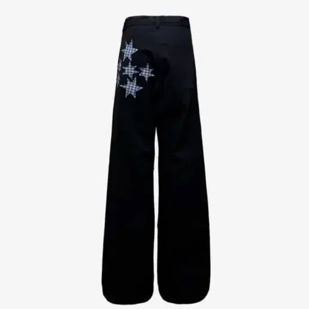 새상품 탄산 마그네슘 스타 아플리케 팬츠 블랙 사이즈 1