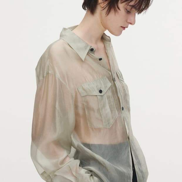 토니 왁 오버사이즈드 쉬어 셔츠 페일 그림