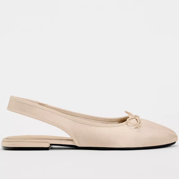 자라 새틴 리본 슬링백 235 베이지