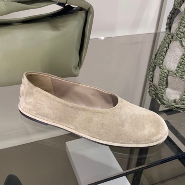 마시모두띠 소프트 스웨이드 레더 발레리나 플랫 슈즈