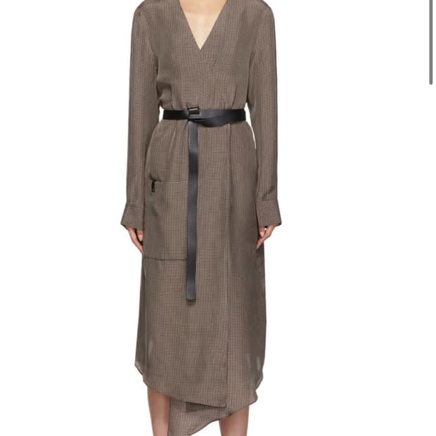 (정가 650$) 티비 Tibi 체크 셔츠 원피스 브라운 사이즈 2/s