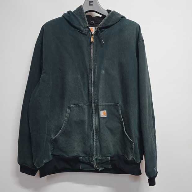 칼하트 후드 집업 자켓 그린