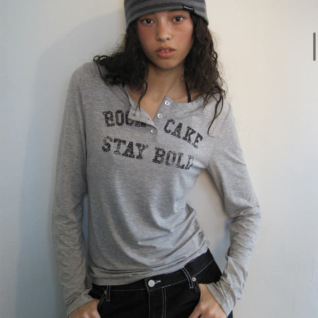 락케이크 클래식 헨리넥 그레이