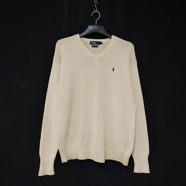 POLO RALPHLAUREN 폴로 랄프로렌 브이넥 긴팔 면니트티
