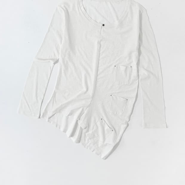 울리카상투스 3 pocket t shirts (white)