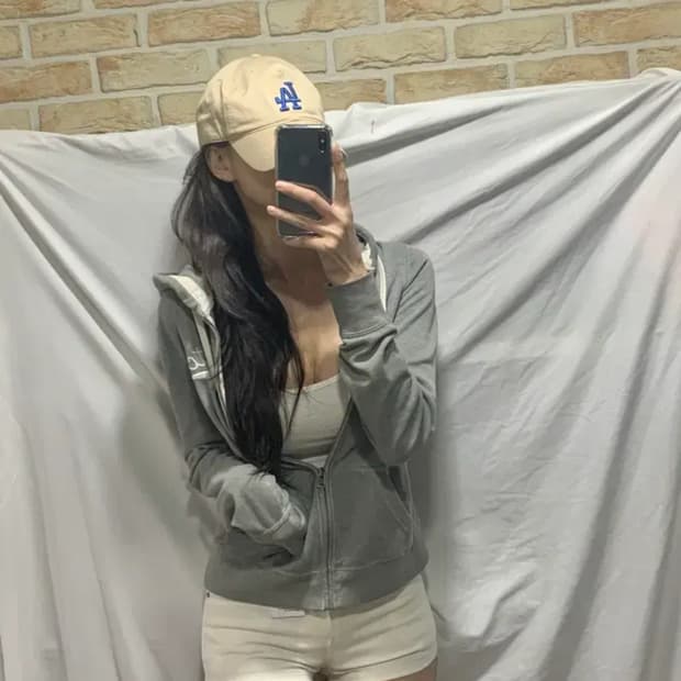 홀리스터 후드집업 그레이,M