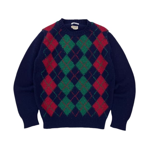 80‘s 브룩스 브라더스 셔틀랜드 울 아가일 스웨터