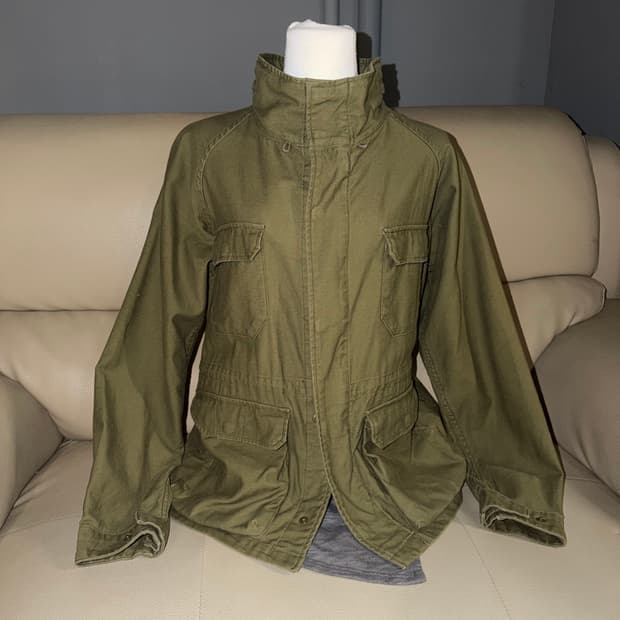 high-neck multi pocket field jacket