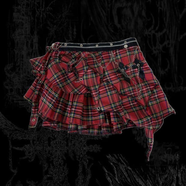 ACDC RAG Punk goth layered skirt