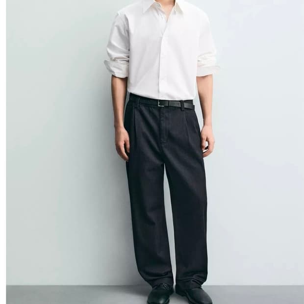 자라 데님 플리츠 치노 팬츠 31