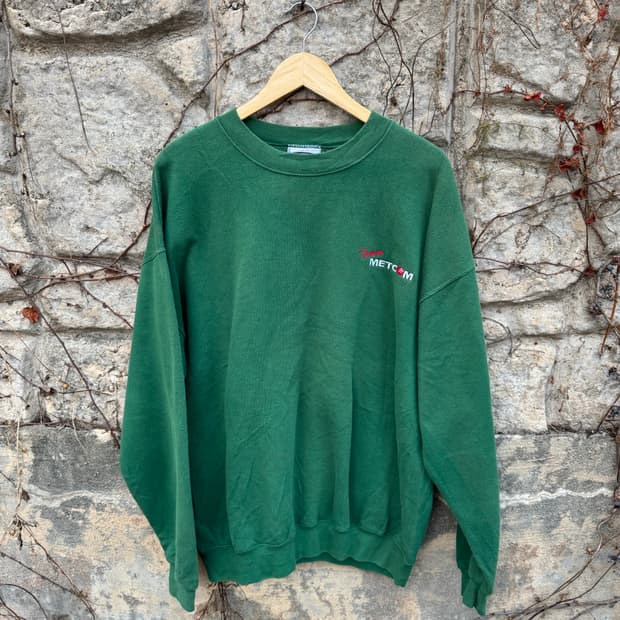 90s lee 빈티지 페이딩 자수 맨투맨 스웻 셔츠 그린 xl