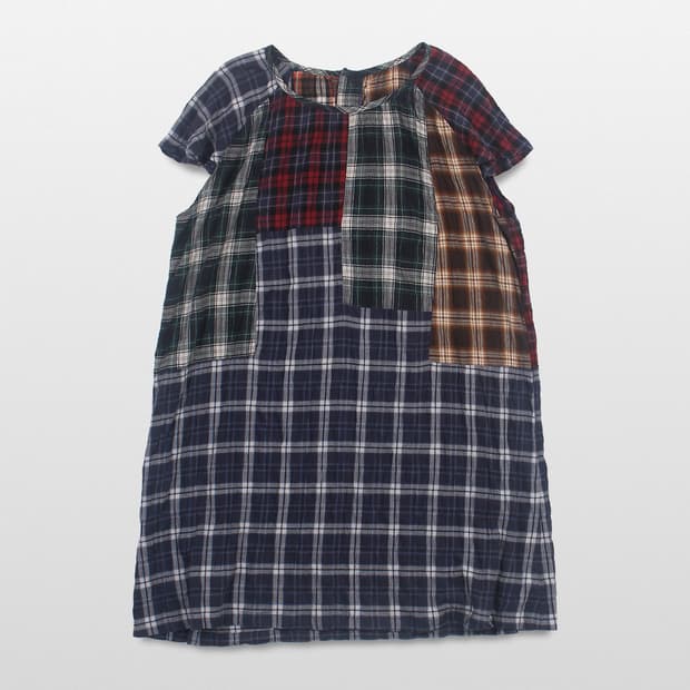 JPN Patchwork Plaid Raglan One piece