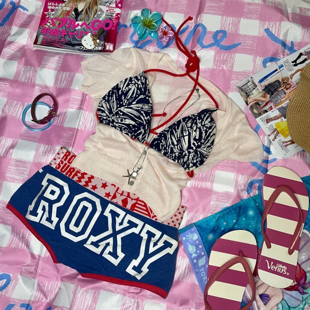 Set) Roxy red 비키니 세트 set (3pcs)