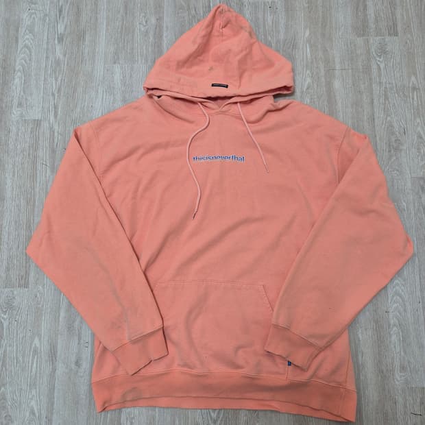 디스이즈네버댓 스몰 나염 로고 코튼 오버핏 후드티