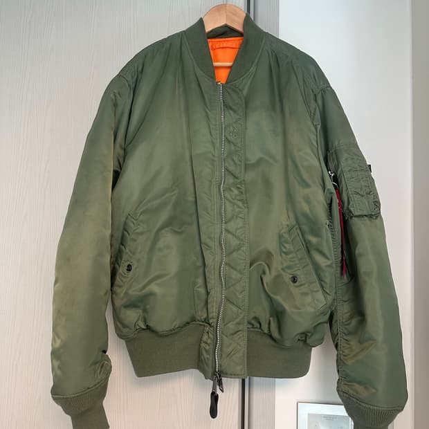 알파인더스트리 MA-1 항공점퍼 XL 세이지 그린