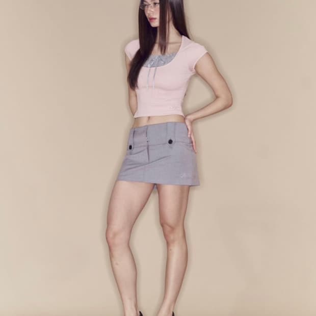 플리즈노팔로우) Luci Stripe Short Skirt GR 1