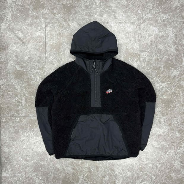 나이키 NSW 헤리티지 윈터 하프집 양털 아노락 자켓 후드티(100)
