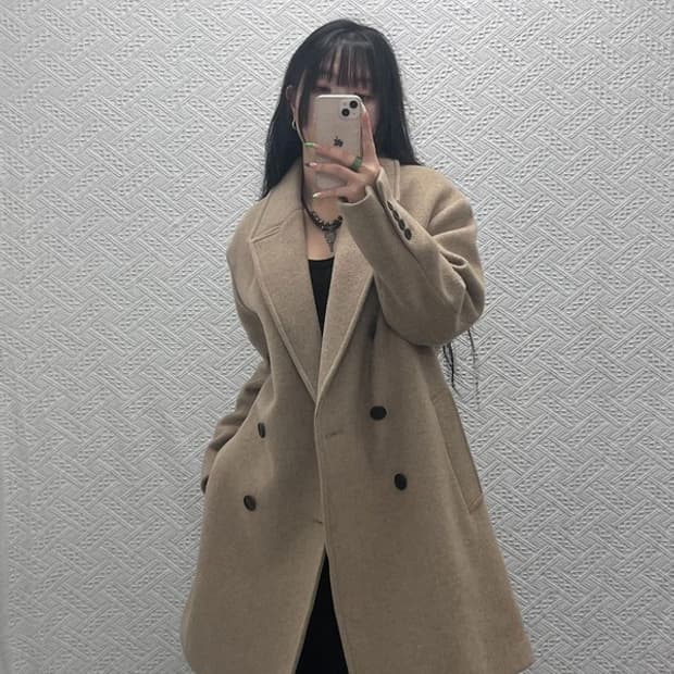 앤더슨벨 모던시크 캐주얼 오버핏 울 코트 M C08878