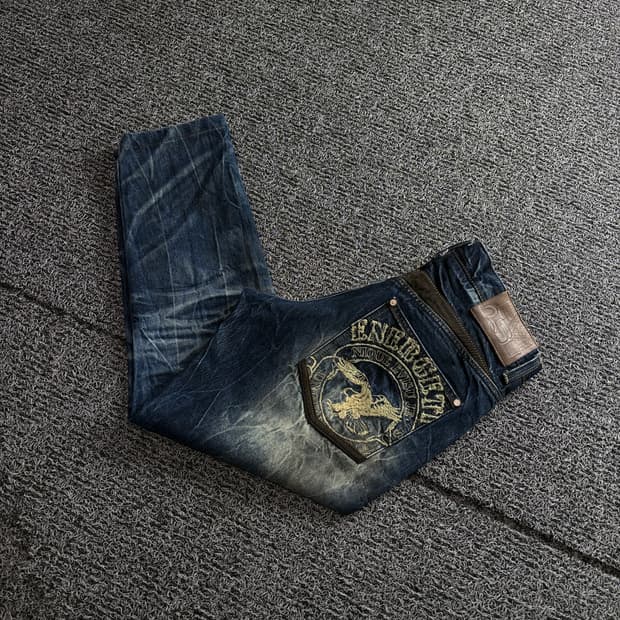 에비수 시그니처 와이드 데저트 워싱데님 팬츠 4145