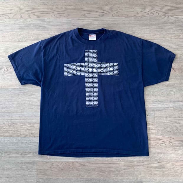 빈티지 Jesus Christ 크로스 티셔츠