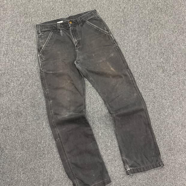 칼하트 빈티지 싱글니 블랙 워크팬츠