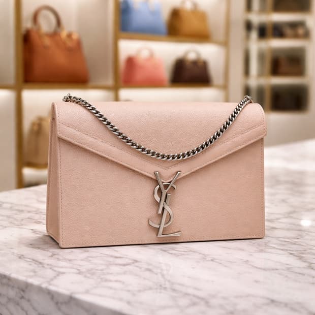 [S급] 생로랑 카산드라 은장 체인 숄더백 핑크 판매합니다!!!