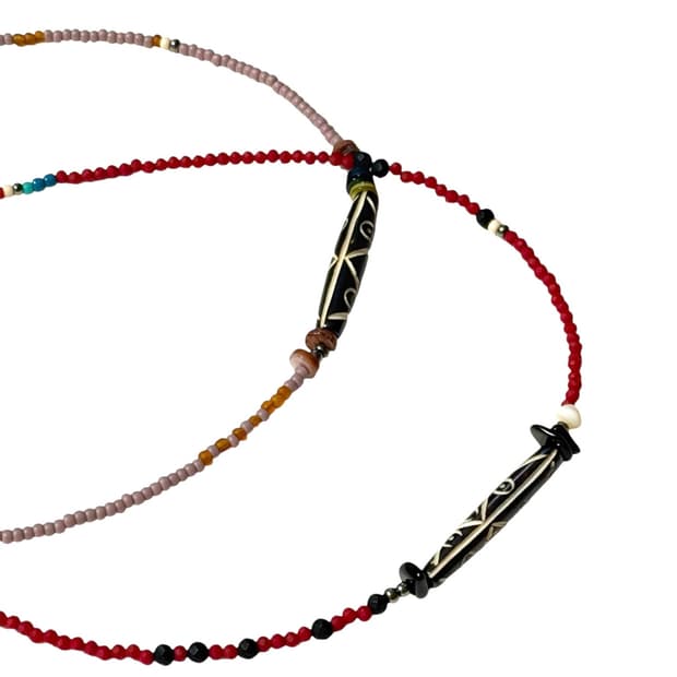 [rrrocnoc] orbit of wind 2col 우각 비즈목걸이