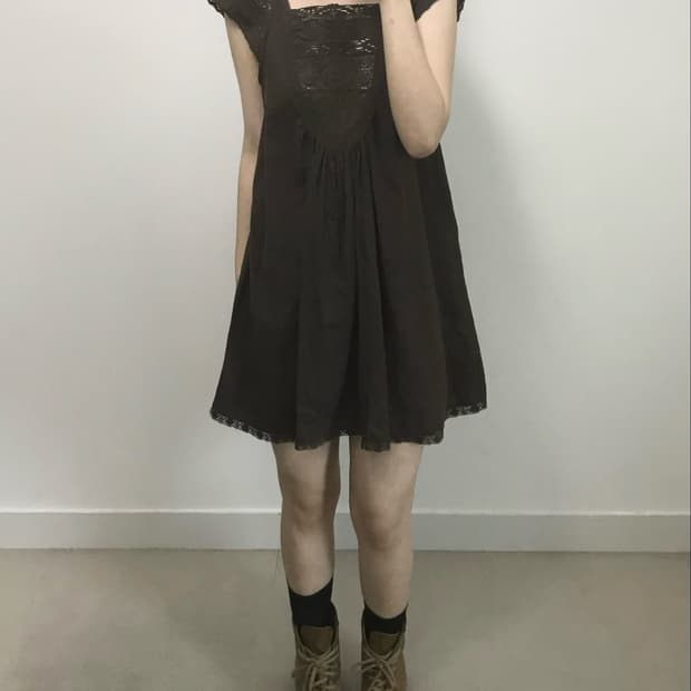 빈티지 린넨 크로셰 원피스