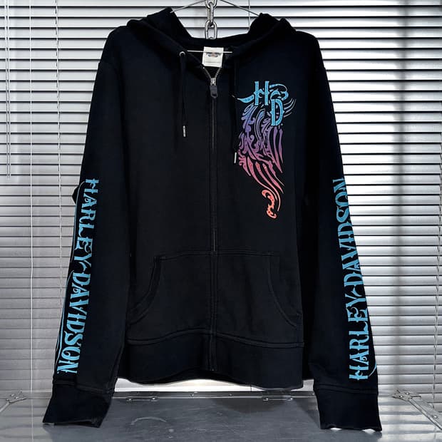 2011 2XL 할리 데이비슨 오버사이즈 레인보우 트라이벌 후드집업
